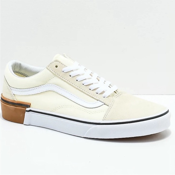 Vans Old Skool Gum Block Classic White Canvas Suede Shoes Size Women 6 Men 4.5 - Picture 8 of 10